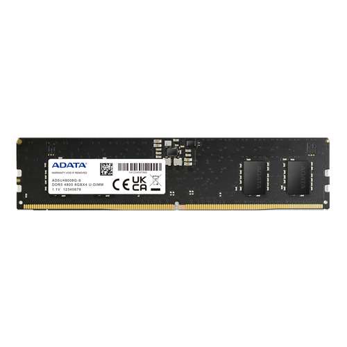 Оперативная память ADATA 8GB DDR5 4800 UDIMM CL40 11V 353600₽