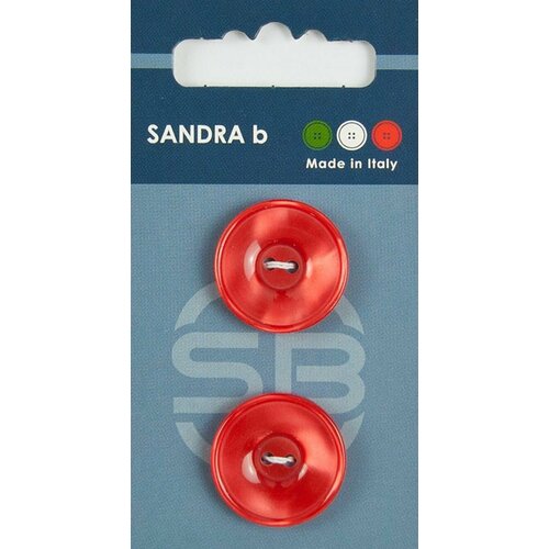 Пуговицы Sandra b, круглые, пластиковые, красные, 2 шт, 1 упаковка