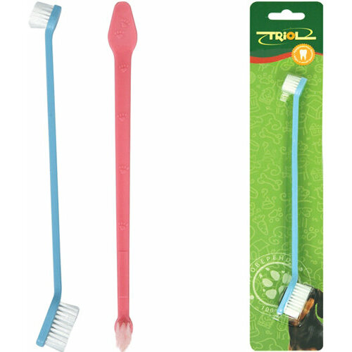 Триол 30511002 Зубная щетка 2-х сторонняя 21см зубная щетка show tech trio pet toothbrush 3 х сторонняя