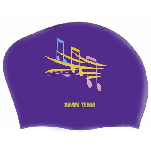 Шапочка для плавания для длинных волос SWIM TEAM ноты KW-N Синий 689₽