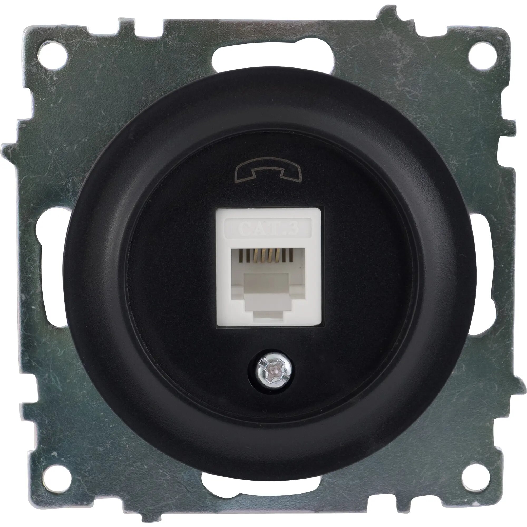 Телефонная розетка встраиваемая Onekey Florence RJ11 цвет чёрный