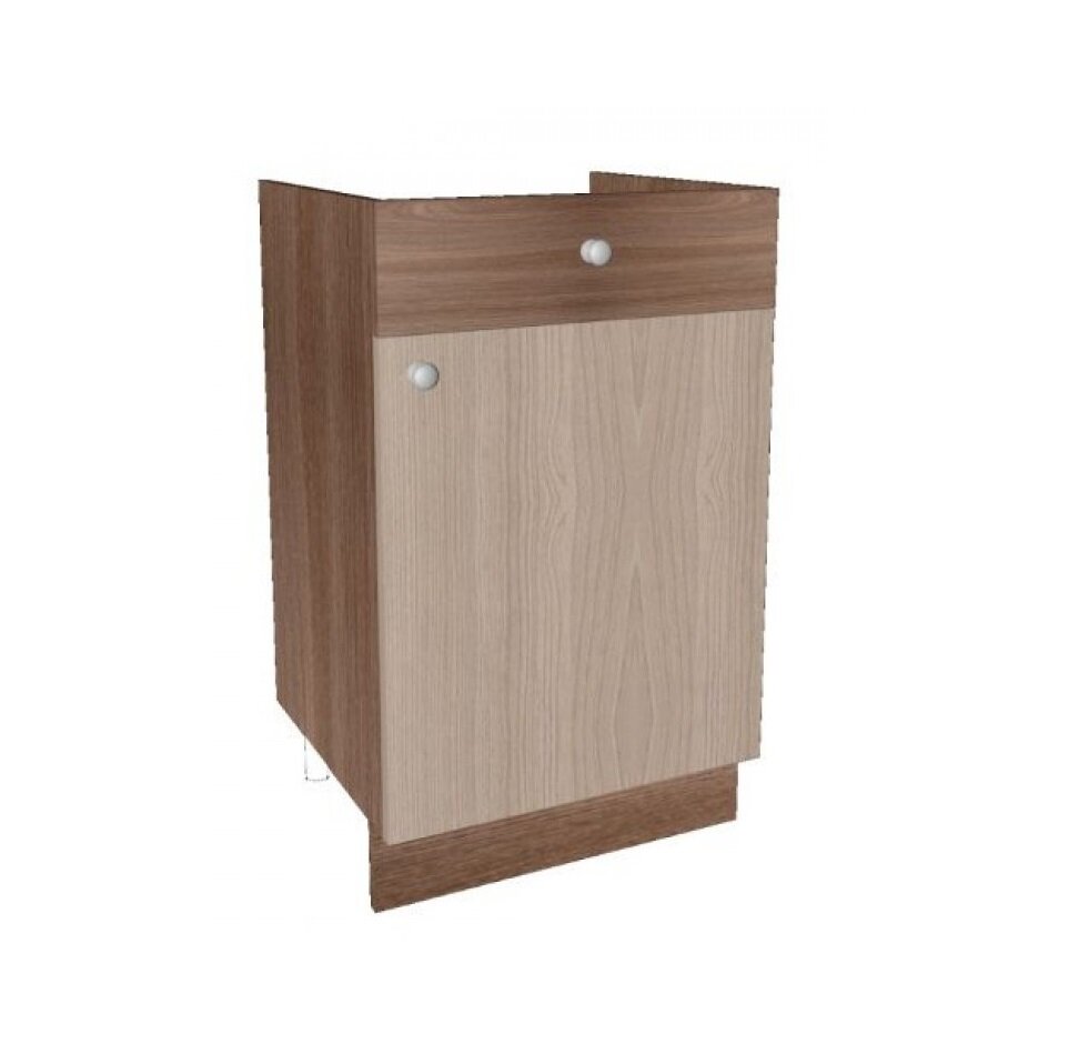 фото М500 нижний модуль под мойку кухня Шимо (50х60/40х85 см), Ясень шимо темный/светлый