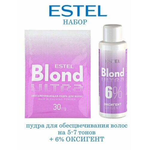 обесцвечивающая пудра для волос estel ultra blond 30 г ULTRA BLOND пудра для обесцвечивания волос 30 г