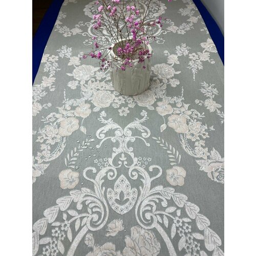 Скатерть - дорожка 50х170 / сервировка на стол / тефлоновая пропитка/ прямоугольная /гипоаллергенная / Вензеля