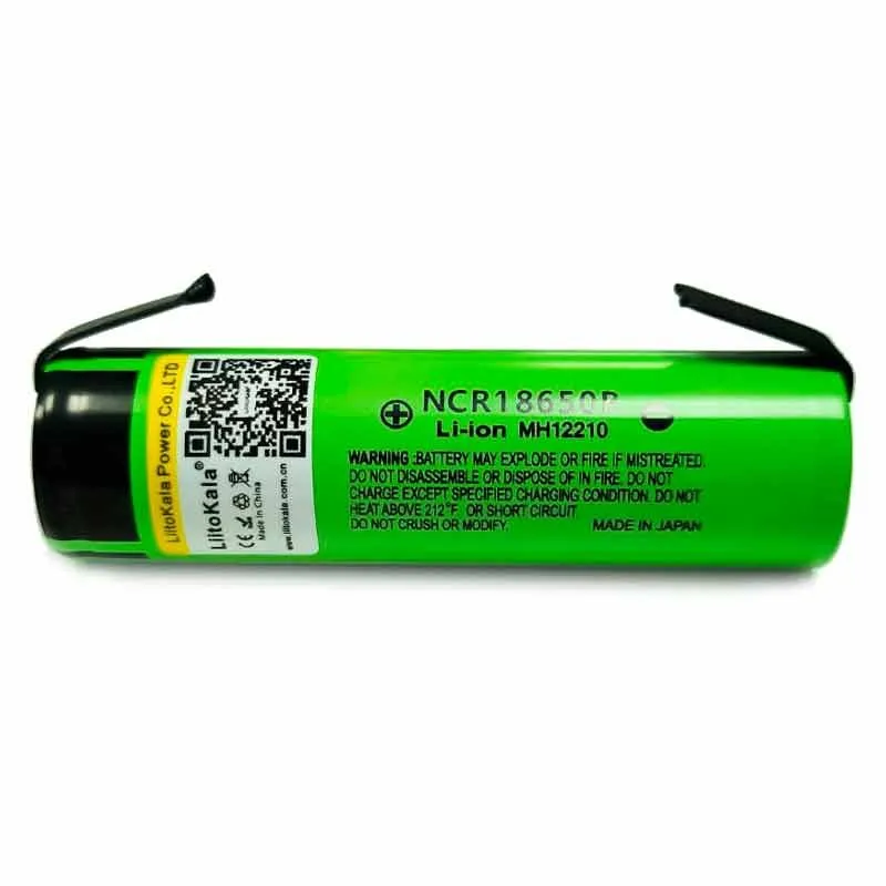 Аккумулятор LiitoKala 18650 с выводами Li-ion 3.7В 3400mAh до 10А незащищенный с выводами, 2шт.