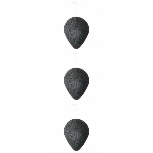 Purito Спонж косметический Bamboo Charcoal Konjac Sponge, 3 шт.