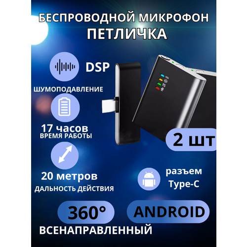 Микрофон беспроводной Петличка для смартфонов с Type-C 2 шт