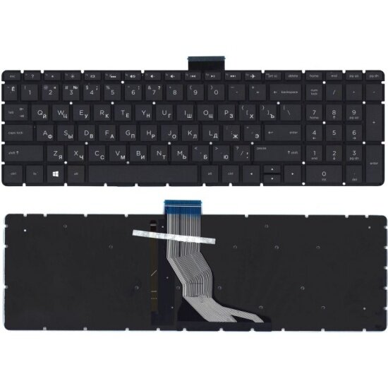 Клавиатура для ноутбука Amperin HP 15-BW 250 G6 черная с подсветкой