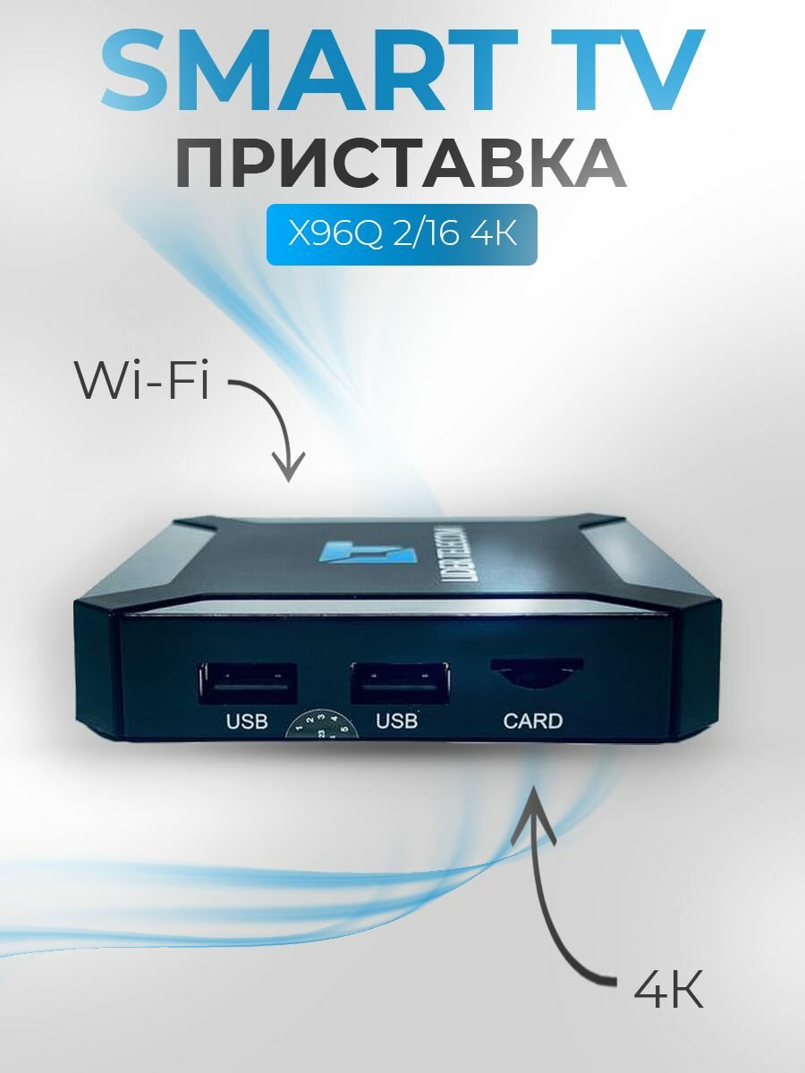 Wi-Fi Смарт ТВ приставка LT96 2/16 4К tv box Лидер телеком