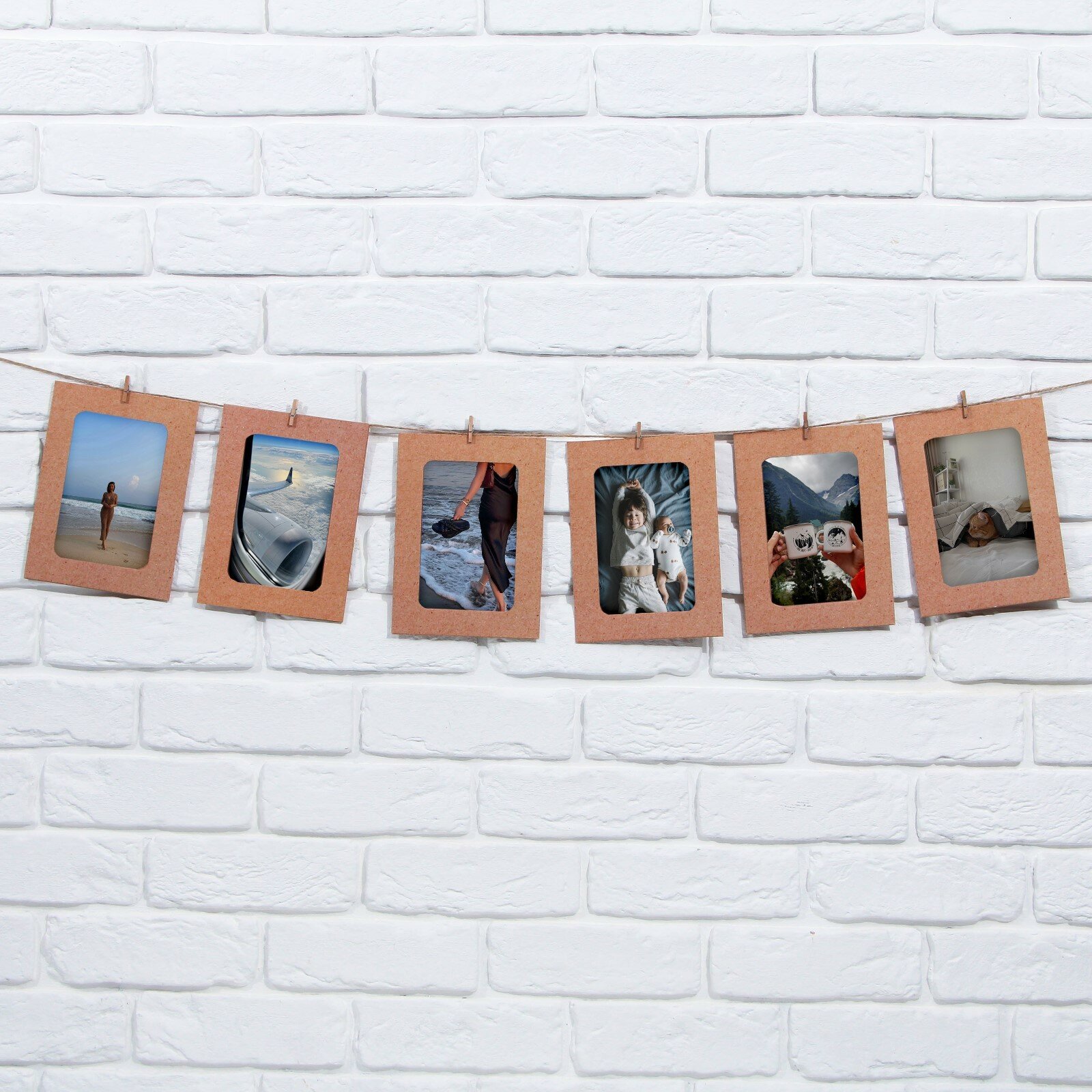 Растяжка для фотографий с прищепками 