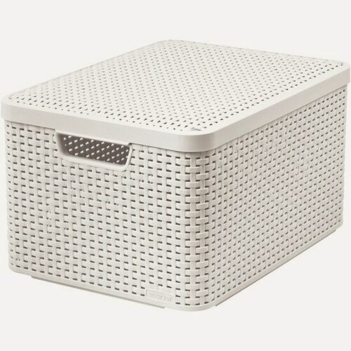 Изображение товара Корзинка Curver с крышкой Style L, 30л 44.5*33*24.8 см, кремовый (205862)