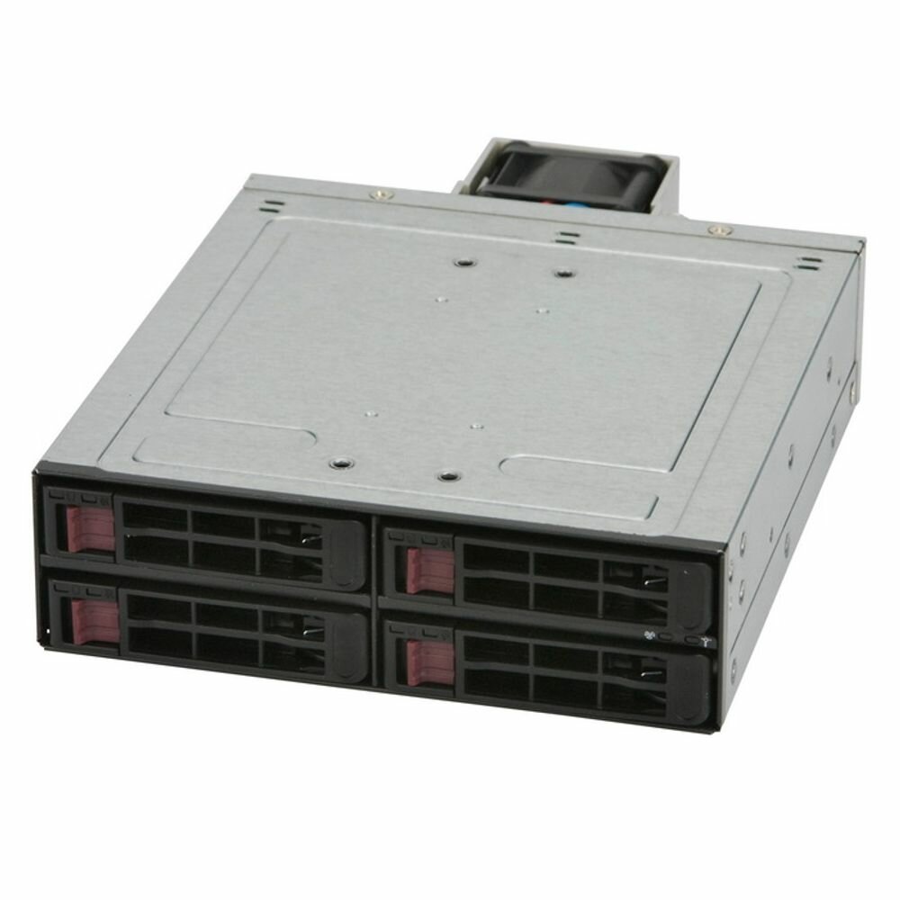 SuperMicro Аксессуары Supermicro CSE-M14TQC Mobile rack, 4 x 2.5" hot swap SATA3 / SAS3 drives, 1 x 5.25" bay enclosure cooling fan, LED indicators (182800) CSE-M14TQC