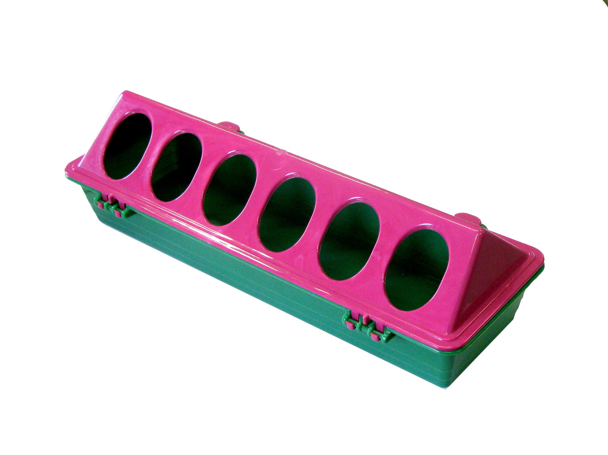 Кормушка ряба лотковая №4 овальные отверстия короткая 30 см пластиковая