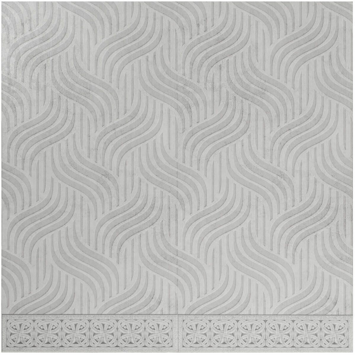 фото Акватон Новита Стронгхолд стеновая панель SPC ПМО 1200х600х2,5мм Узор Волна (4шт) бетон мокко / акватон Novita Stronghold полимерная панель SPC ПМО 12