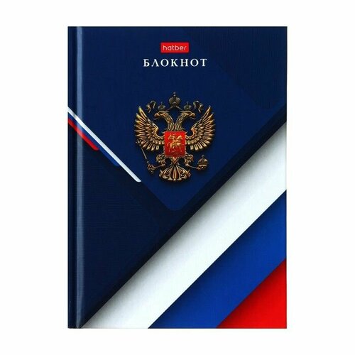 Записная книжка А6 64 листов в клеткулинейку Россия твердая обложка матовая ламинация блок офсет 60гм2 516₽