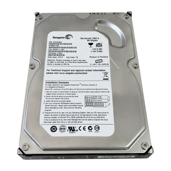 Жесткий диск Seagate ST3802110A 80Gb 7200 IDE 3.5" HDD