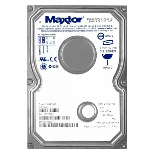 Жесткий Диск Maxtor 6Y120P0 120Gb 7200 IDE 35 HDD 5225₽