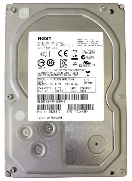 Жесткий диск Hitachi HUS723020ALS640 2Tb SAS 3,5" HDD