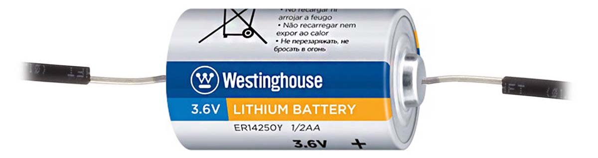 Литиевая батарейка 3.6v Westinghouse ER 14250Y (1/2AA) axial wires