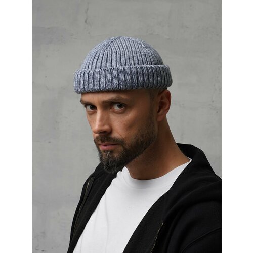 Шапка докер ALEKON, размер 54/60, серый шапка бини a store шапка бини короткая размер универсальный белый
