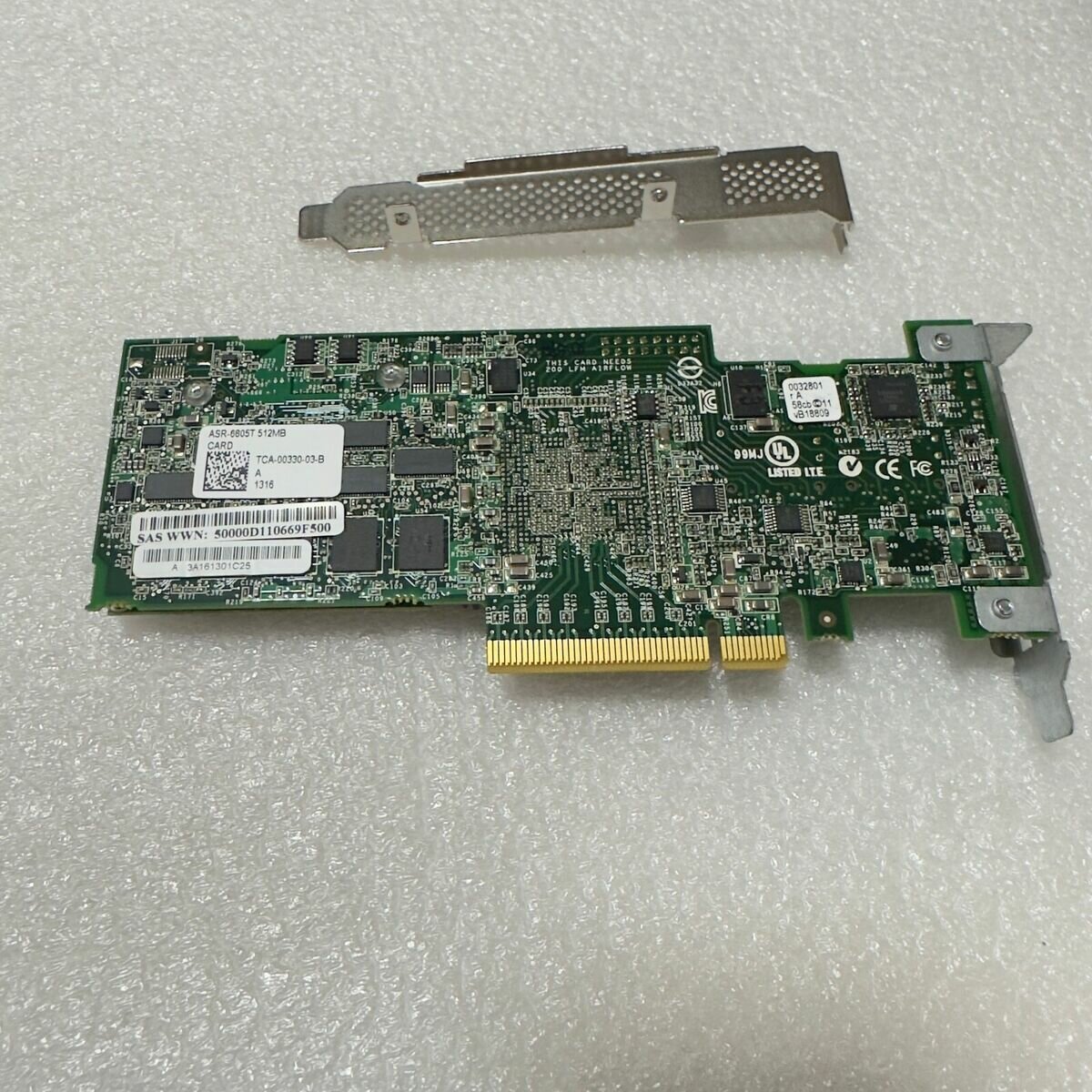 Контроллер Adaptec ASR-6805T (PCI-E v2 x8, LP) SGL (SAS 6G, Raid 0,1,10,5,6,50,8port(int2*SFF8087), 512Mb, Top Connectors (2272800-R)