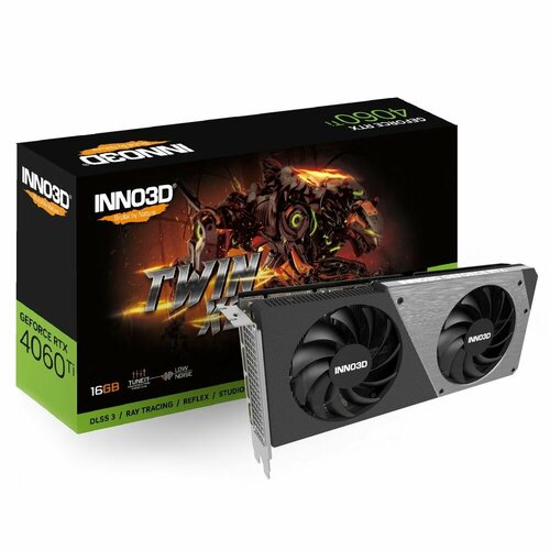 Видеокарта INNO3D RTX 4060 Ti Twin X2RTX4060Ti HDMI DP3 16G D6 N406T2-16D6-178055N 77335₽