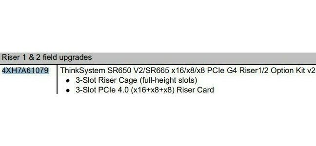 Плата расширения Lenovo ThinkSystem SR650 V2/SR665 x16/x8/x8 PCIe G4 Riser1/2 Option Kit v2 (4XH7A61079) - фото №9