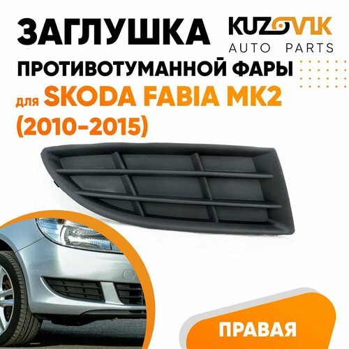 Заглушка противотуманной фары для Шкода Фабия МК2 Skoda Fabia MK2 2010-2015 правая рамка накладка бампера туманка птф 790₽