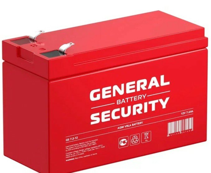 Аккумуляторная батарея General Security GS 7.2-12 (12V / 7.2Ah)