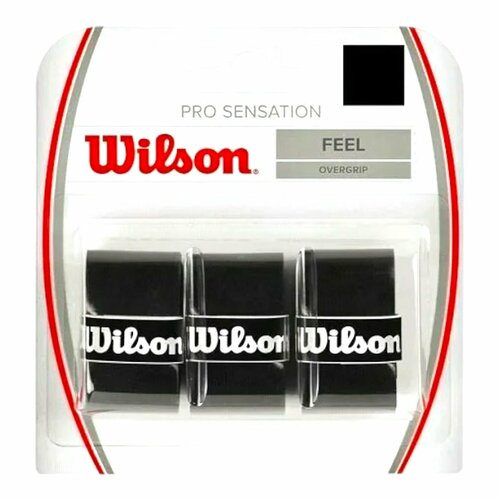 Намотка верхняя Wilson Pro Overgrip Sensation Feel 3Р Черный виброгаситель wilson pro feel pro staff черный