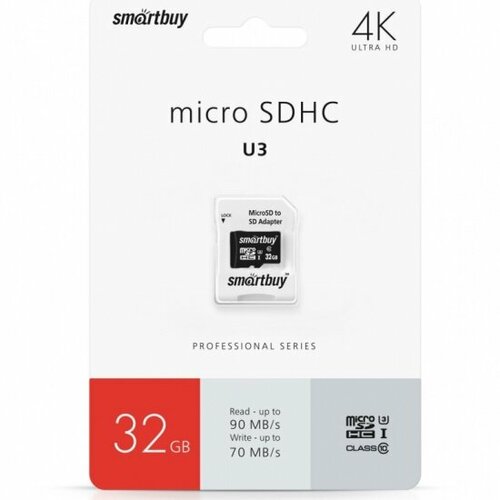 Micro SD 32GB Smart Buy Class 10 PRO PRO U3 R/W:90/70 MB/s smart buy micro sdxc 64gb class10 pro u3 r w 90 70 mb s с адаптером sd