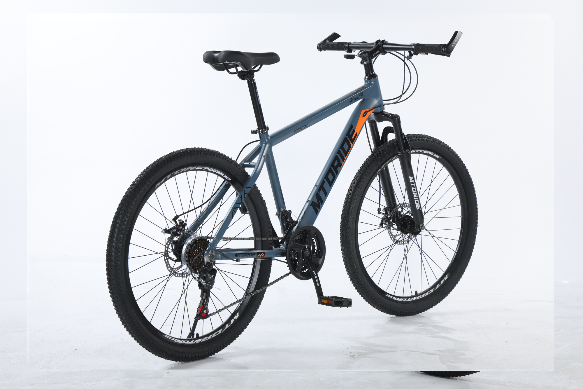 Велосипед Горный MTO Ride 29", 2023, 18", серебристо-оранжевый