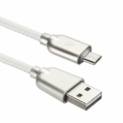 USB кабель ACD-Allure MicroUSB USB-A Кожа, 1м, белый (ACD-U926-M1W) кабель microusb 1м acd acd u926 m1b круглый черный