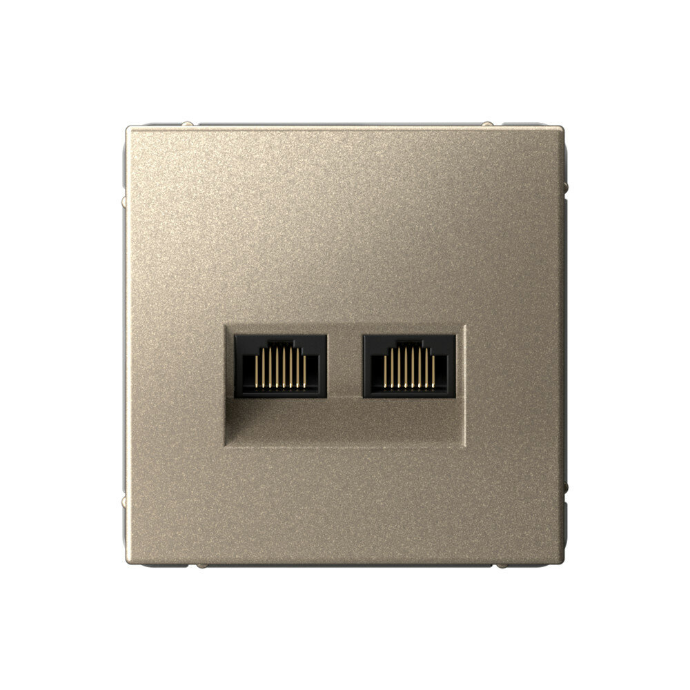 Розетка двойная компьютерная RJ45+RJ45 Systeme Electric (Schneider Electric), ArtGallery, шампань - фото №1