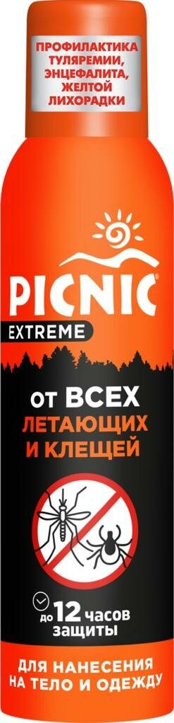 Picnic Extreme Аэрозоль репеллентный от всех летающих кровососущих насекомых и клещей 150 мл