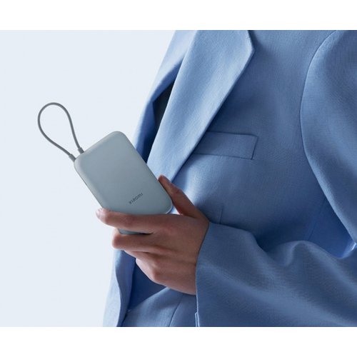 Внешний аккумулятор Xiaomi Mi Power Bank With Cable USB-C 10000mAh Pocket Version Blue P15ZM 3550₽