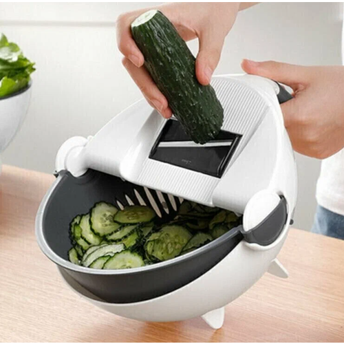 Многофункциональная ручная терка 9в1 Терка для овощей Овощерезка с дуршлагом-контейнером Набор насадок и овощечистка Шинковка 750₽