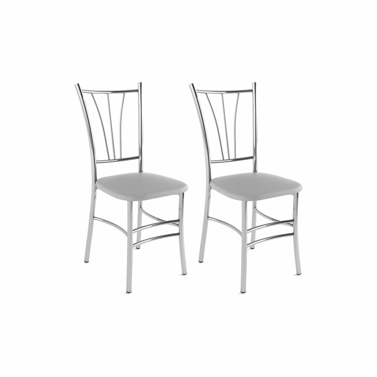 фото Комплект стульев "Трилогия-02" 2 шт - Металлик (экокожа) / Хром