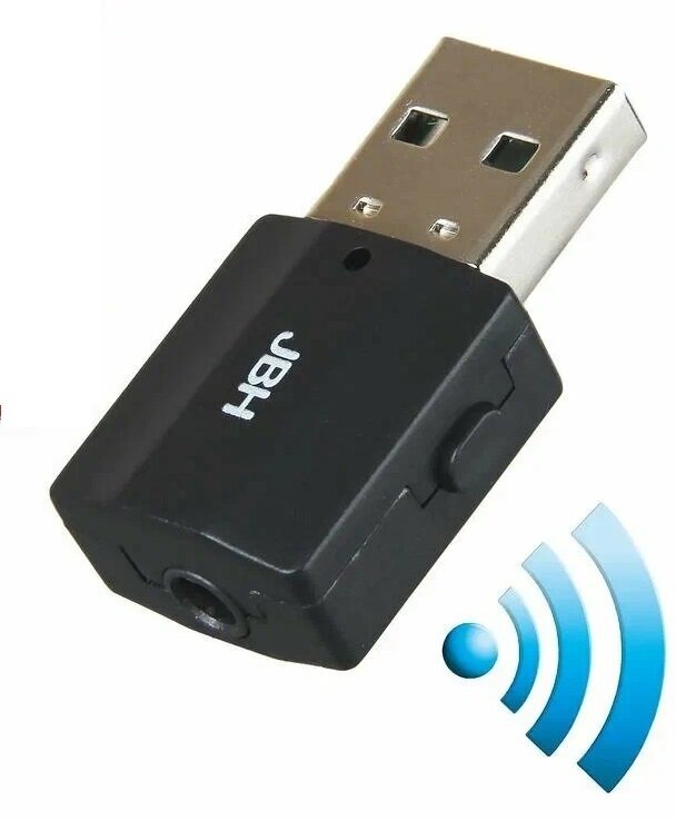 Bluetooth-AUX - адаптер ресивер в машину JBH 2 в 1 блютуз - юсб для автомобиля BT-621 / Блютуз - USB для прослушивания музыки с телефона (Черный)