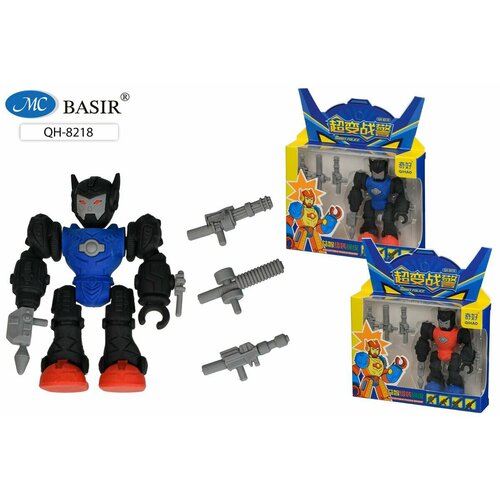 Ластик-игрушка Робот с оружием в подарочной коробке робот вертолет синий красный с оружием в коробке