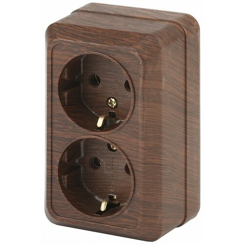 Intro Розетка Quadro 2-204-10 с заземлением двойная 2х2PE Schuko 16А-250В IP20 ОУ венге Б0053805 100 шт 30800₽