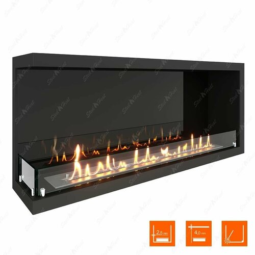 Биокамин угловой SteelHeat Leader 1100 левый VCF1100L-GS Стекло + Стемалит