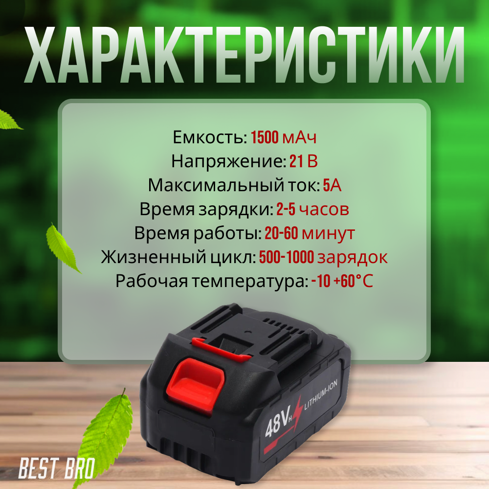 Сменный/Дополнительный аккумулятор (батарейка) 2000 mAh для мини мойки, шуруповерта, цепной пилы