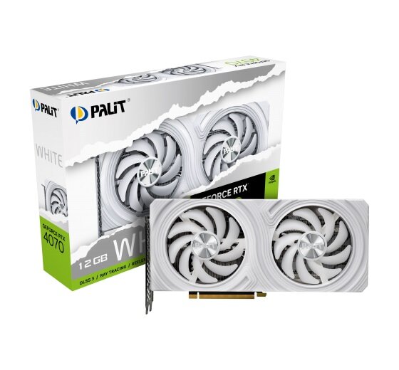 Palit RTX4070 DUAL White NVIDIA GeForce RTX 4070 12Gb GDDR6X NED4070019K9-1047L