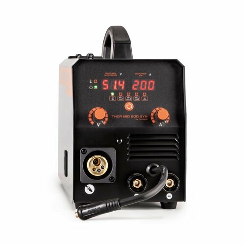 Сварочный аппарат полуавтомат с синергетикой THOR MIG 200 SYN 4 в 1 с газом и без 200А 2 катушки проволоки в подарок 29451₽