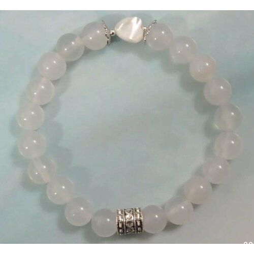 Браслет, перламутр, 15 шт., размер 17 см, белый, бесцветный