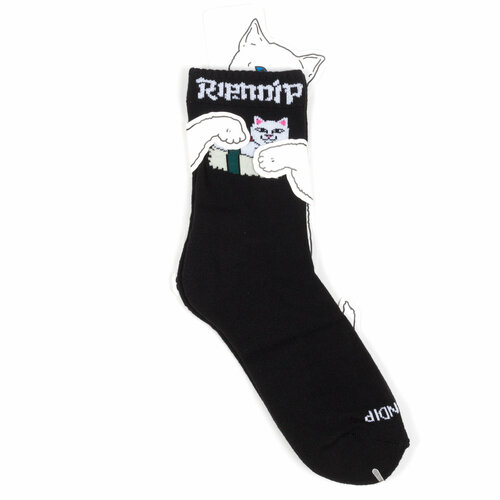 фото Носки ripndip укороченные носки с котом лордом нермалом ripndip socks, размер универсальный, черный, белый, серый