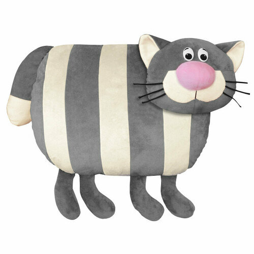 Подушка декоративная кот полосатый 50х38см серая арт пд-полосатый с 3837₽