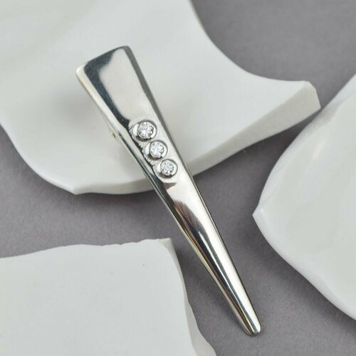 Заколка для волос серебряная, чернение