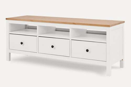 Изображение товара Тумба под ТВ Hoff Эванс, 148х57х47 см, напольная, массив сосны, цвет белый, светло-коричневый